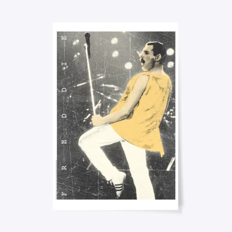 Freddie Mercury Official Live Pose Yellow Icon