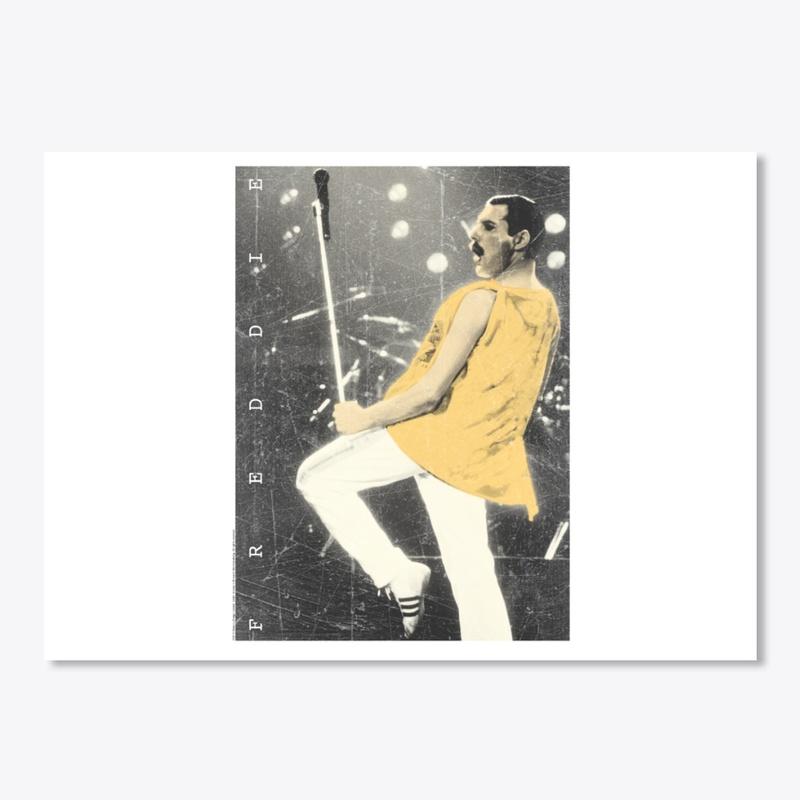 Freddie Mercury Official Live Pose Yellow Icon