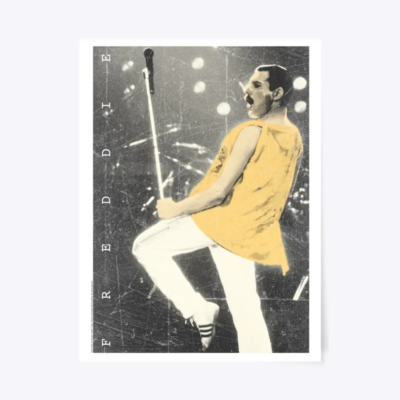 Freddie Mercury Official Live Pose Yellow Icon